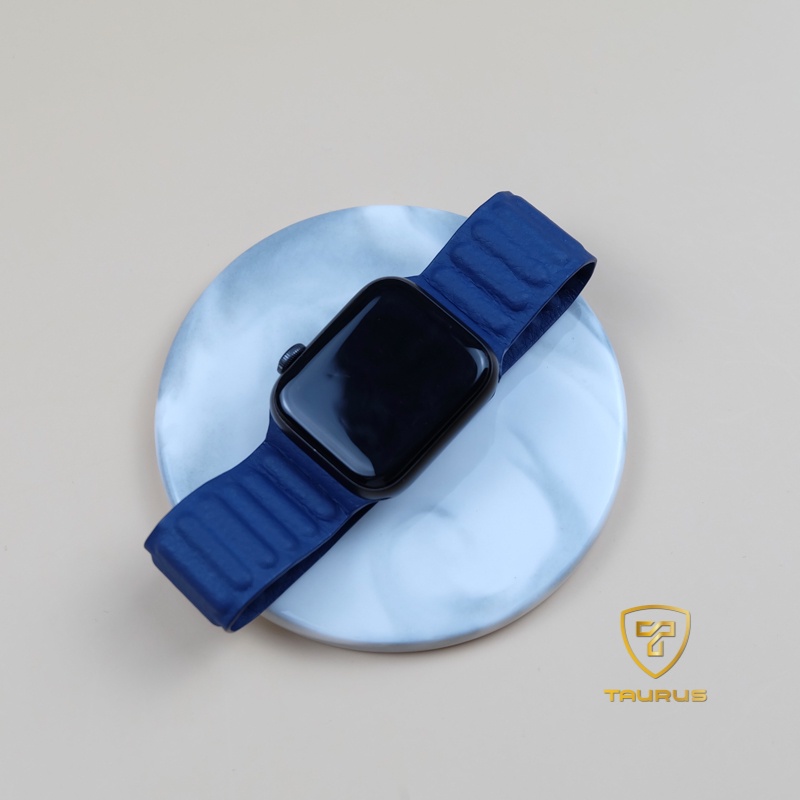 Dây APPLE WATCH TAURUS [ AW38 ] Da Xanh Than có cho Size 38/ 40mm / 42mm / 44mm