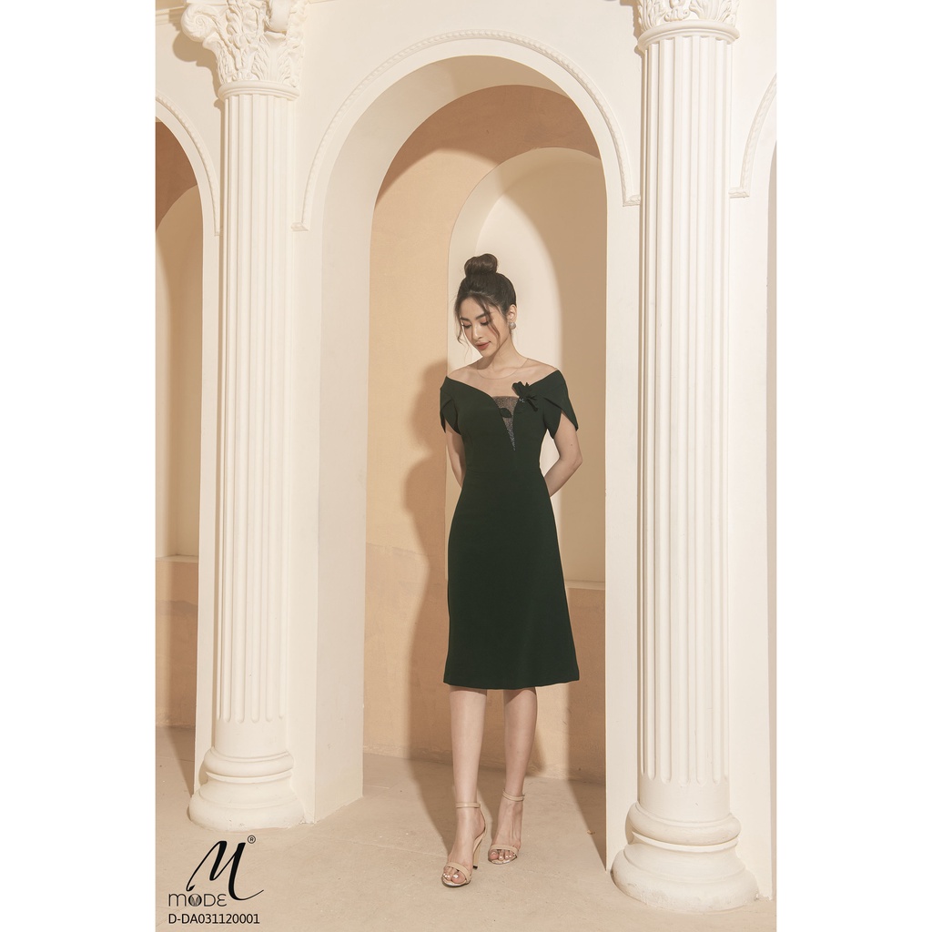 Đầm dáng A, trễ vai MMOutfit D-DA031120001