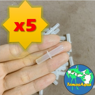 Combo 5 Ống đầu nối ống nhựa cho máy sục khí oxy bể cá, hồ cá thủy sinh 2 đầu