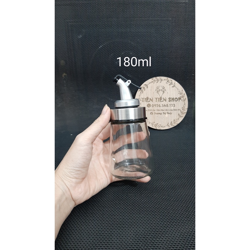 Chai thủy tinh 180ml rót dầu, dung dịch