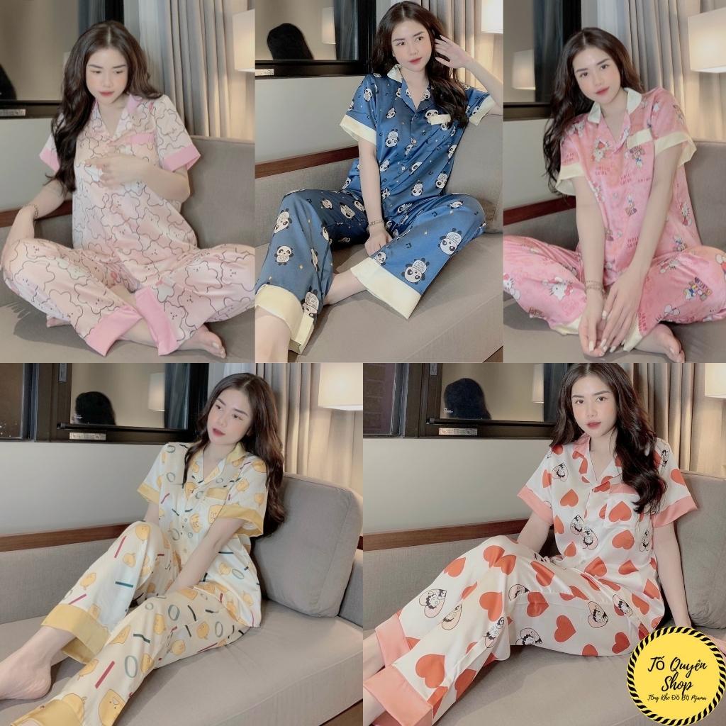 Đồ Bộ Pijama - BỘ LỤA SATIN CỘC-DÀI SIÊU HOT KÈM ẢNH THẬT +VIDEO