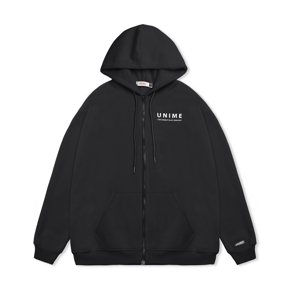 Áo khoác dây kéo Unime Hoodie Zip Flex 1.0 - Màu đen