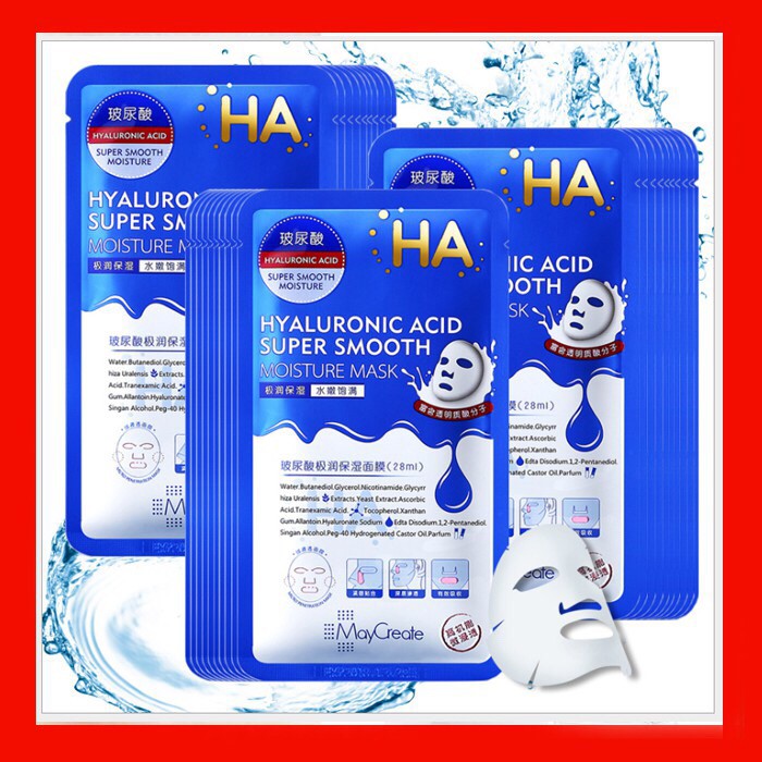 Mặt Nạ Dưỡng Ẩm Trắng Da HA Hyaluronic Acid Maycreate PL4