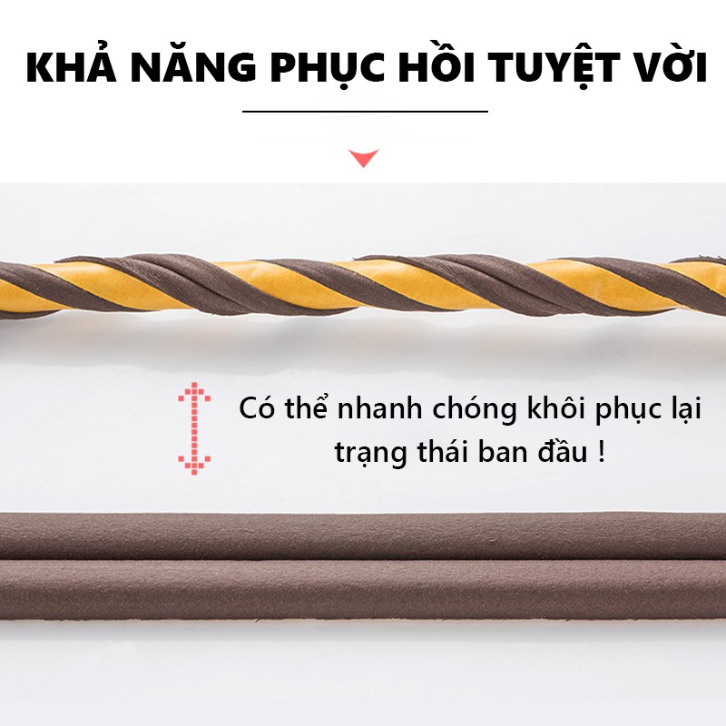 Ron Cách Âm Khung Cửa Chữ D Lớn Độ Dài 6 Mét Màu Nâu