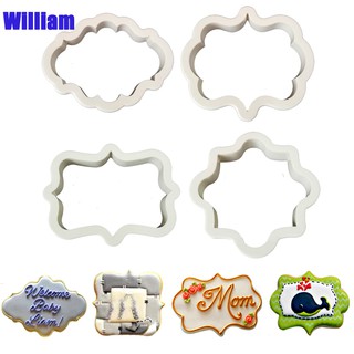 Set 4 khuôn nhựa cắt tạo hình hoạt họa để trang trí bánh