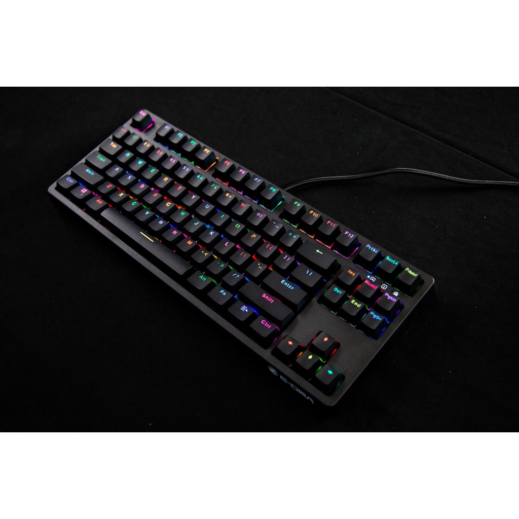 Bàn Phím Cơ EDra EK387 Pink / White / Black RGB , Rainbow V2 - Chính Hãng