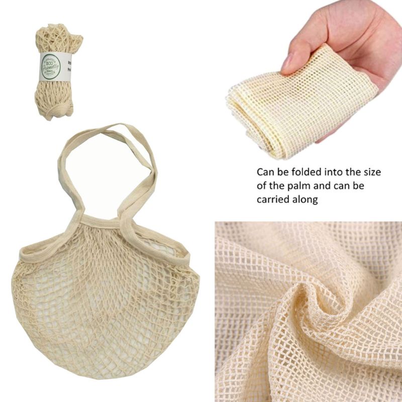 Youyo Set 5 Túi Lưới Mua Sắm Dây Cotton Tái Sử Dụng Được Đựng Trái Cây Rau Củ Quả