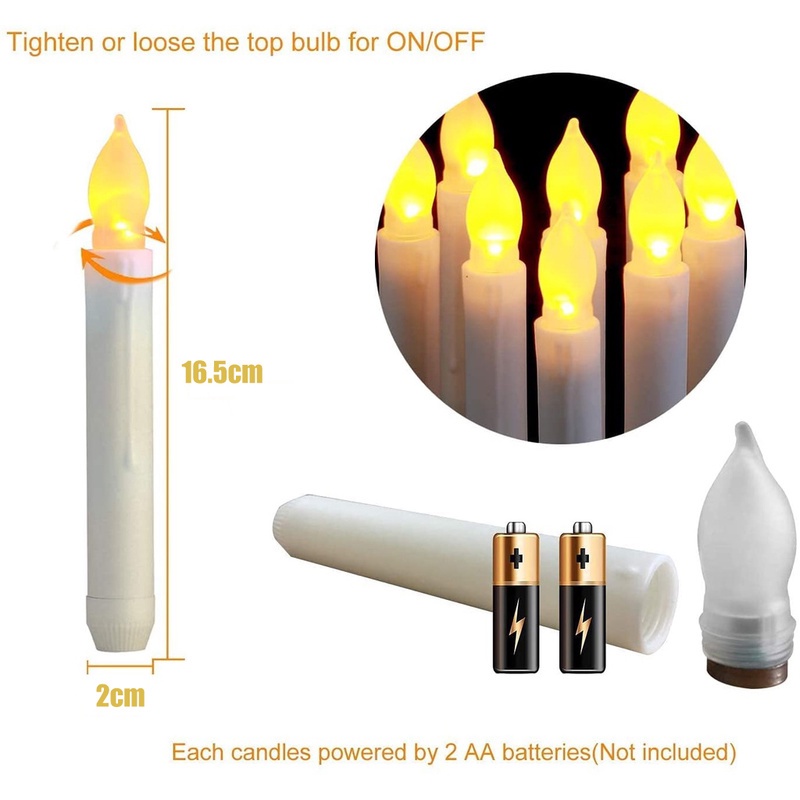 1 Cây Nến Đèn led Dài 16.5cm Không Lửa Chạy Bằng Pin Dùng Trang Trí Bàn Tiệc halloween Giáng Sinh