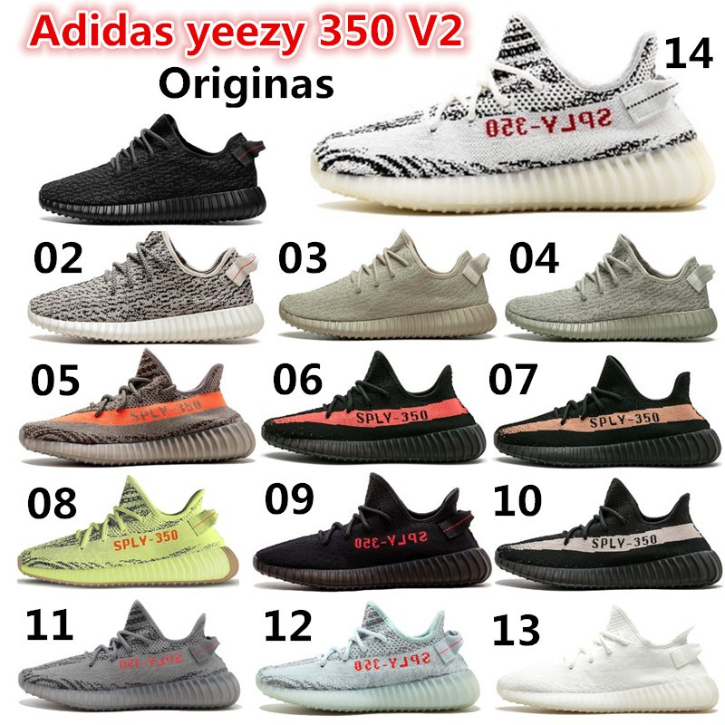 Giày Thể Thao Chạy Bộ Adidas Yeezy 350v2 14 Màu 100% Kích Thước Eu36-48