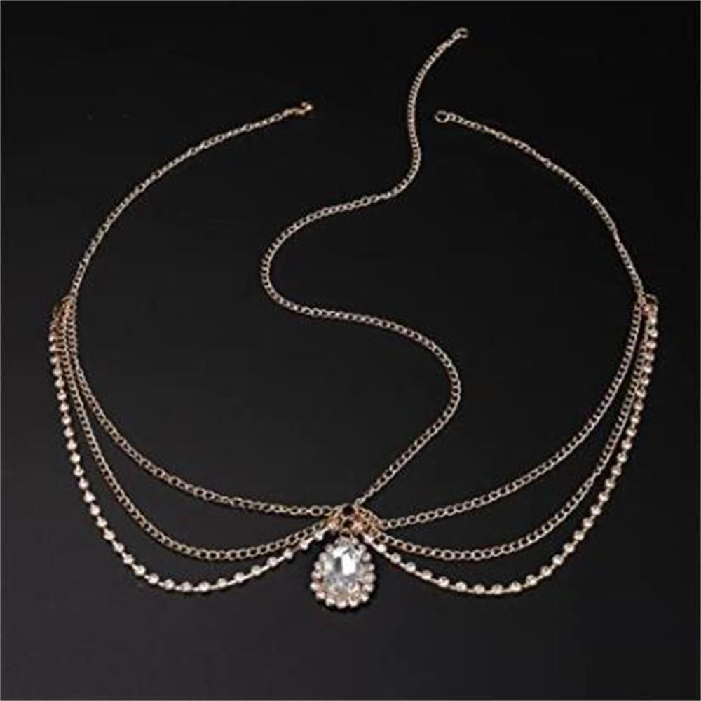Bebetterm 1Pc Head Chain Crystal Rhinestone Alloy Wedding Jewelry Bride Hair Jewelry Accessories