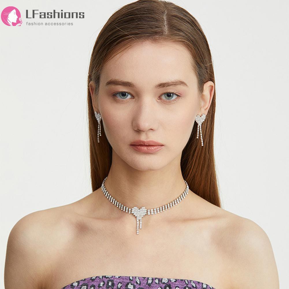 (Hàng Mới Về) Vòng Cổ Choker Mặt Hình Trái Tim Đính Đá Lấp Lánh