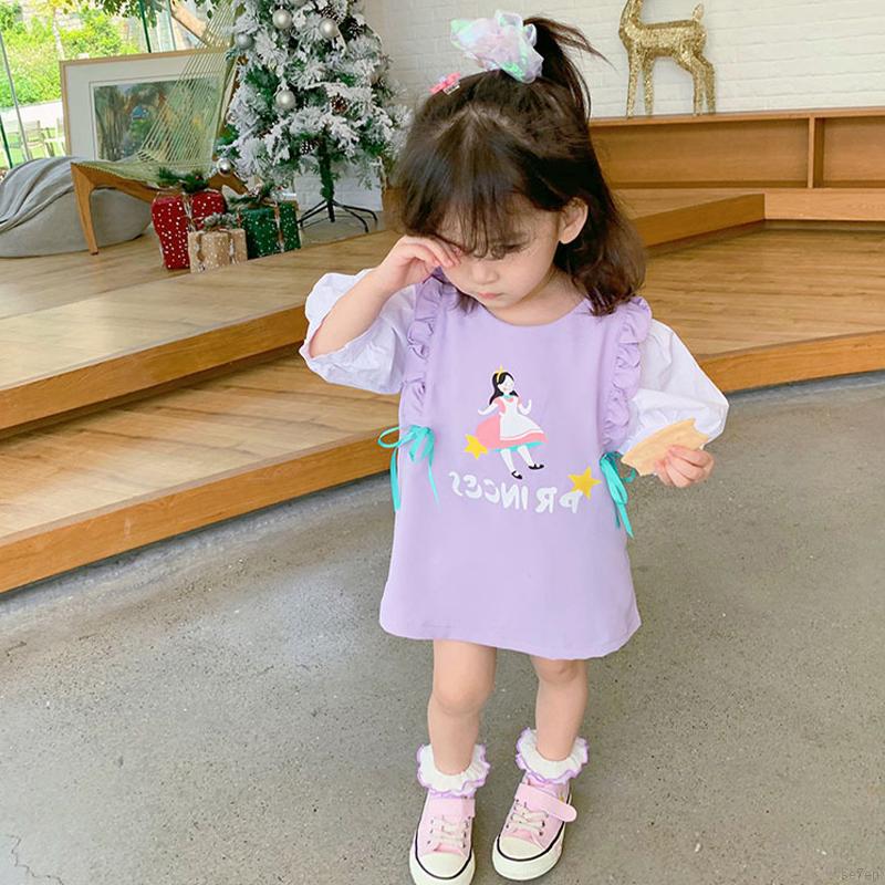 Đầm công chúa phối ren phong cách đáng yêu cho bé gái 1-7 tuổi