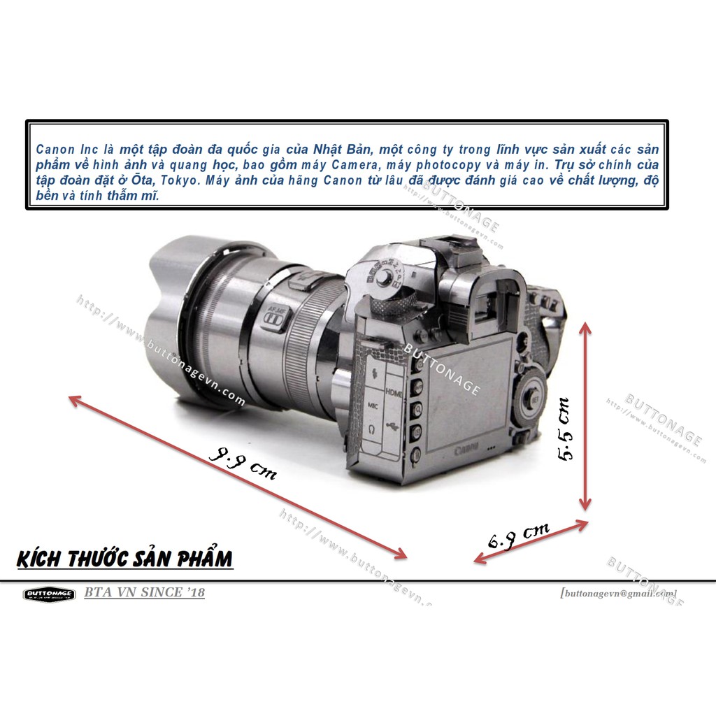 Mô Hình Lắp Ráp 3d Máy ảnh Canon