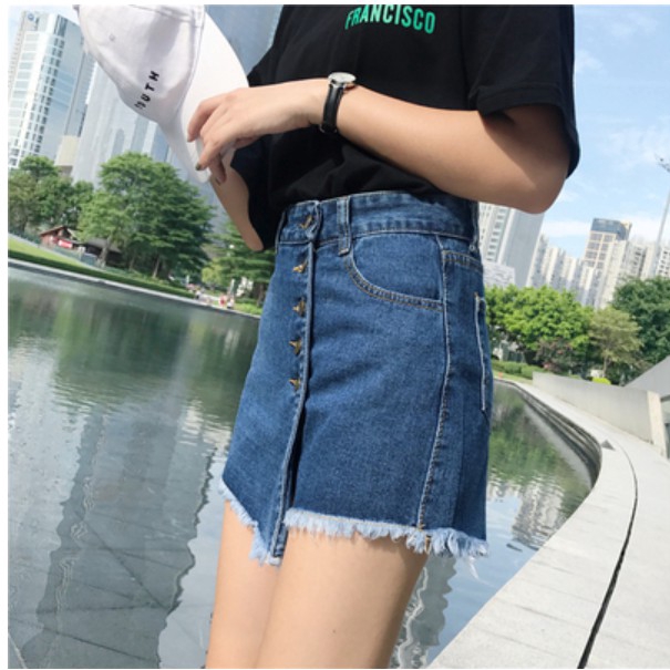 Quần Short Jeans Giả Váy Thời Trang Hàn Quốc