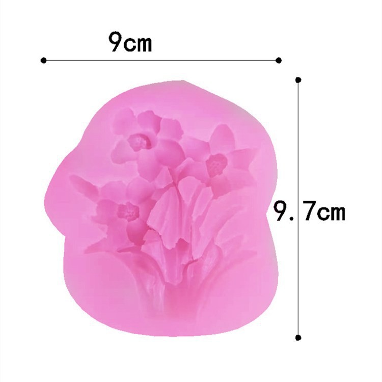 Khuôn silicon cây hoa thủy tiên mã CHC3 làm bánh rau câu, đổ xà phông