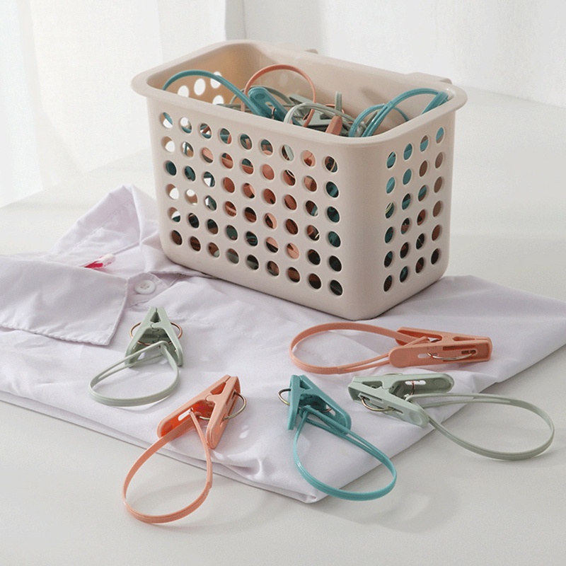 Set 12 Kẹp Phơi Quần Áo Kèm Dây Nhựa