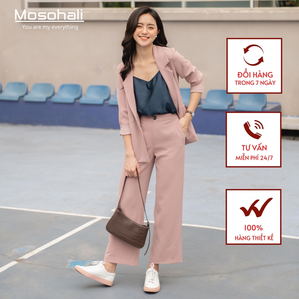 Set vest nữ hồng pinky xinh đẹp đi chơi công sở đều xinh (áo vest+quần âu)