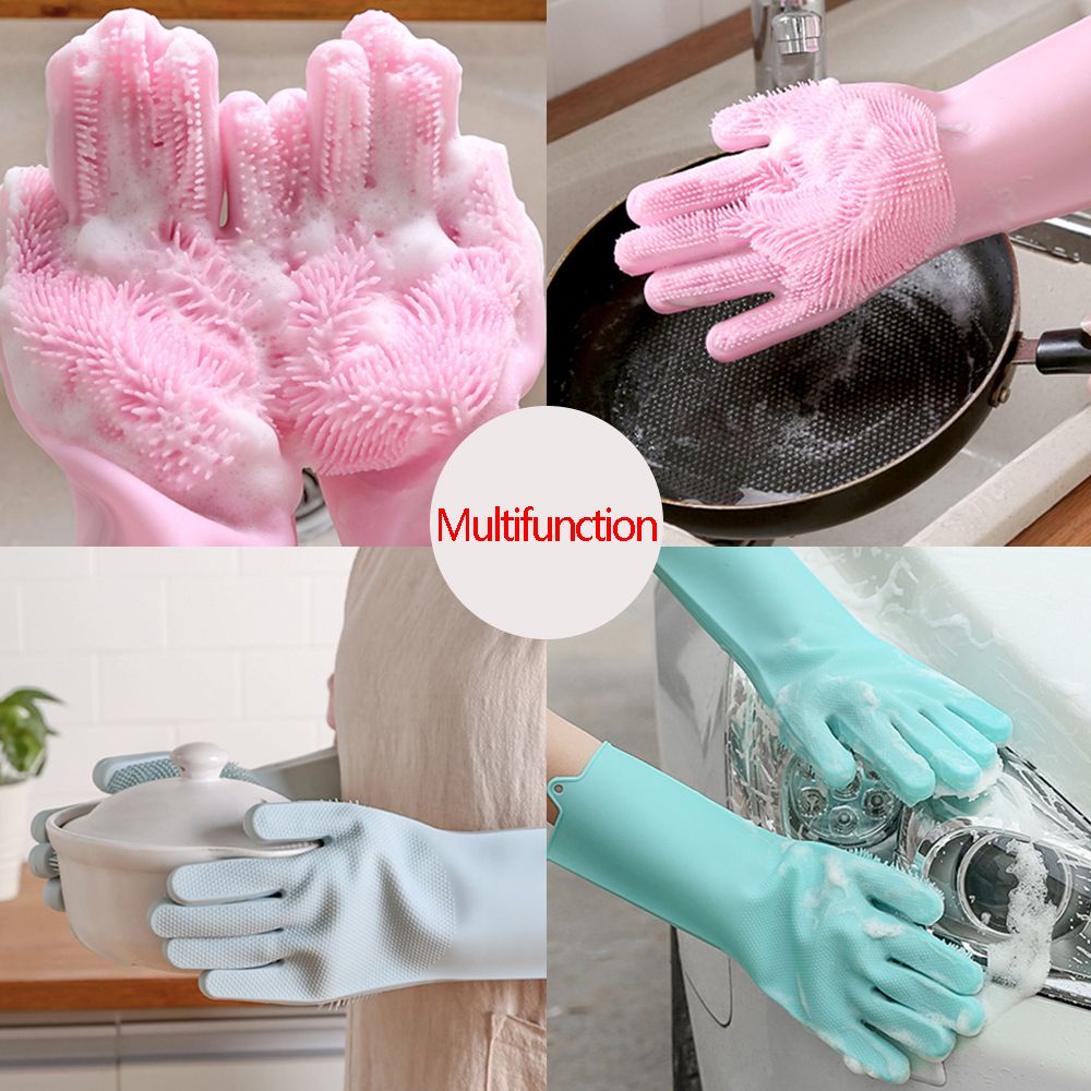 CONOPERY Set 2 Găng Tay Silicone Rửa Chén Đa Năng Chống Trượt Có Thể Tái Sử Dụng