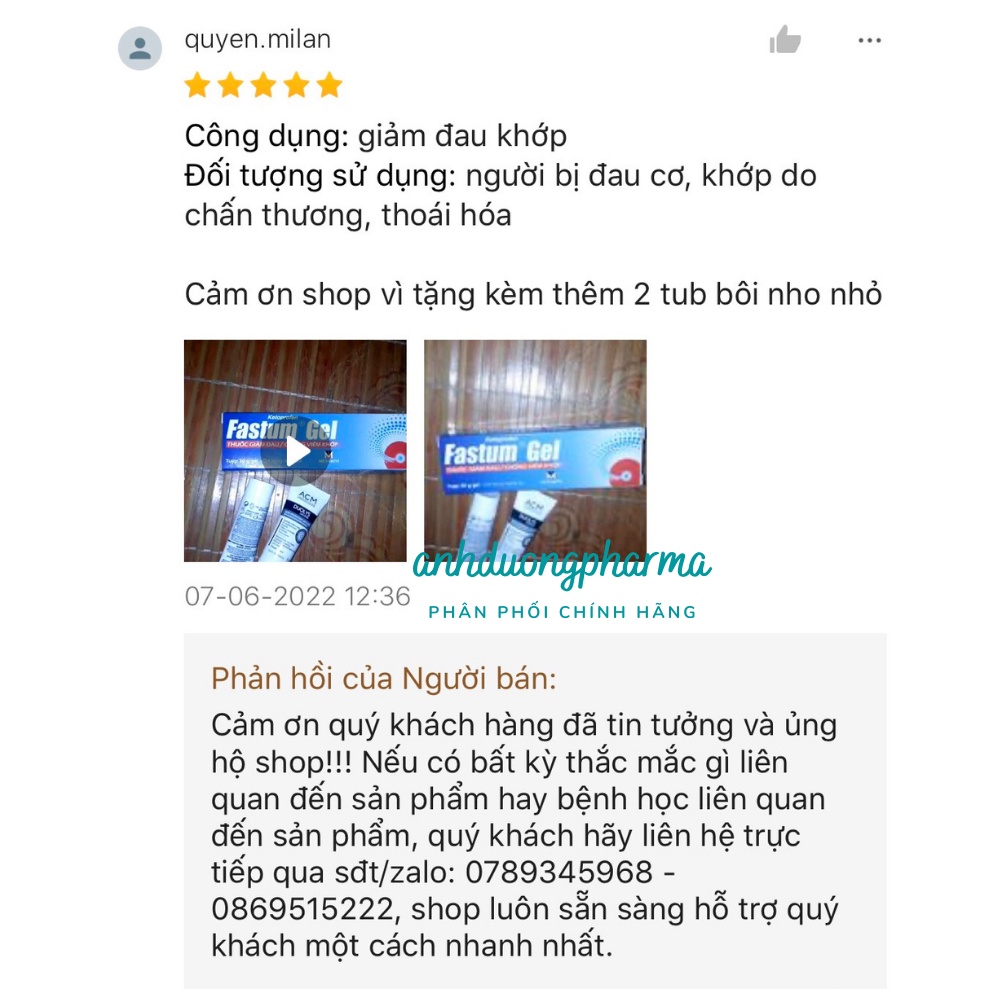 Kem Bôi Giảm Đau Cơ Xương Khớp Fastum Gel 30g