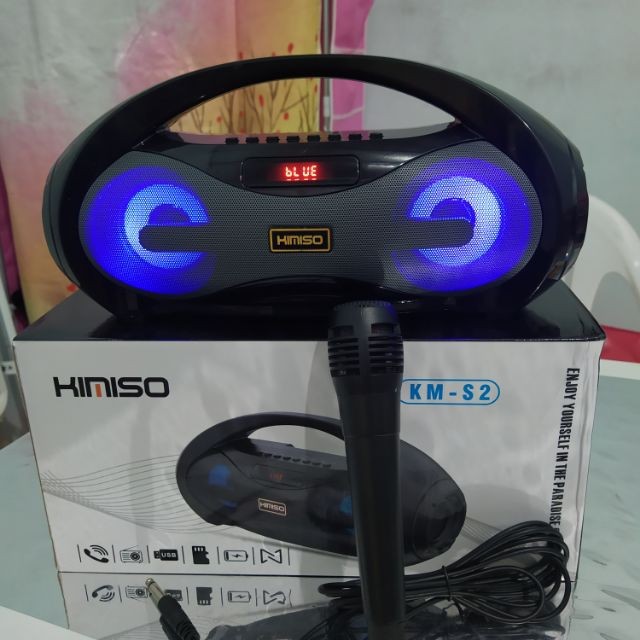 [Mã ELHACE giảm 4% đơn 300K] LOA HÁT KARAOKE XÁCH TAY MINI KM S2 TẶNG KÈM MICRO CÓ DÂY