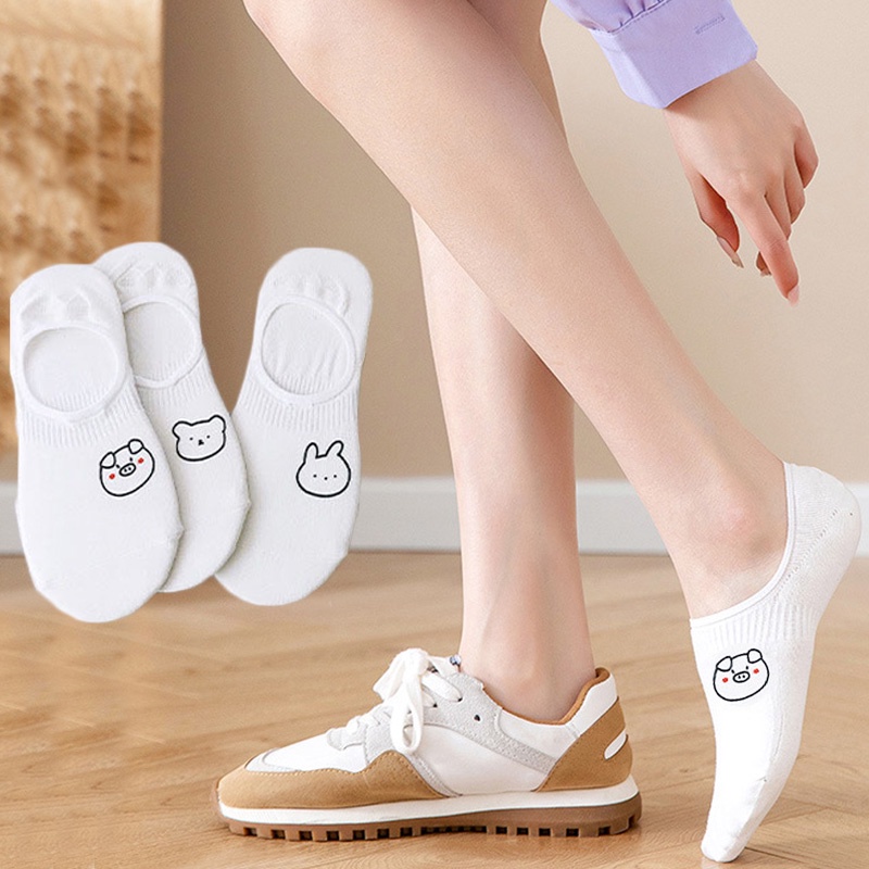 [Màu Sắc Ngẫu Nhiên] Vớ Thuyền Vô Hình / Unisex Mềm Mại Co Giãn Đơn Giản Phong Cách Ins Hàn Quốc