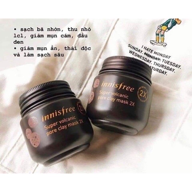 Mặt Nạ Đất Sét Innisfree Super Volcanic Pore Clay Mask 2X 100ml