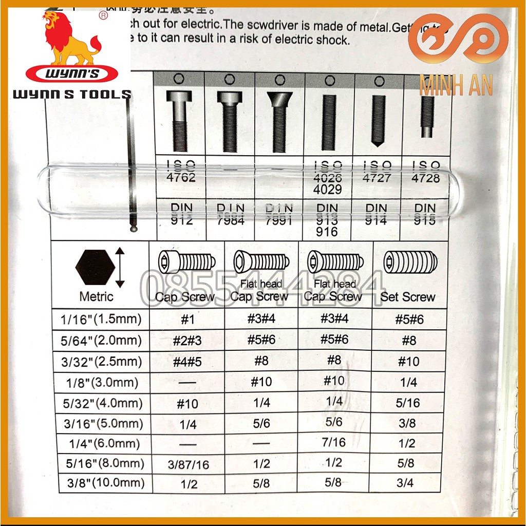 Bộ lục giác đầu bi 9 món dài (nhiều màu sắc) WYNN’S W9921B, bộ khóa lục giác thép cứng cao cấp CR-V chất lượng cao