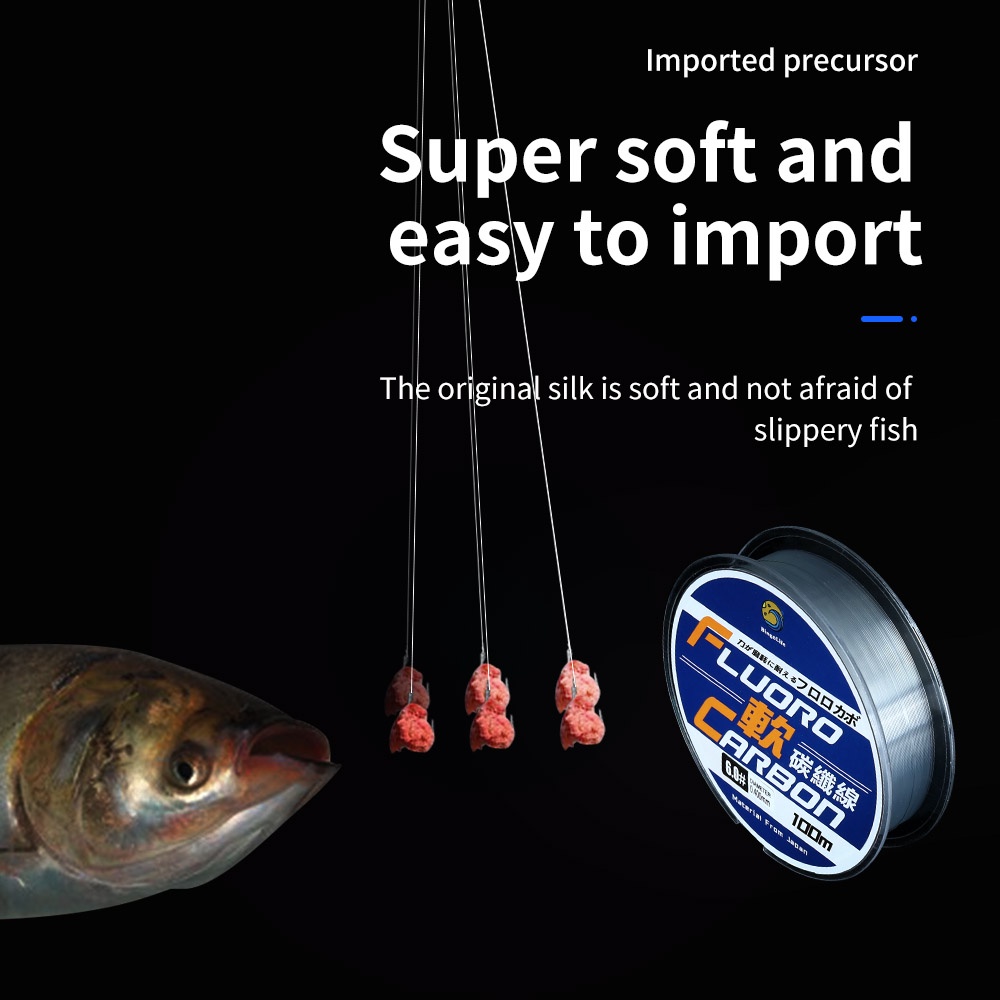 Bingolife Fluorocarbon Dây Câu PA Dây Câu Mạnh Dây Kéo Bền 100m