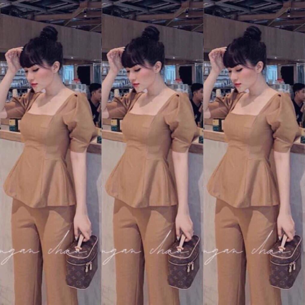 SET BỘ THỜI TRANG CỔ VUÔNG TAY PHỒNG DỄ THƯƠNG