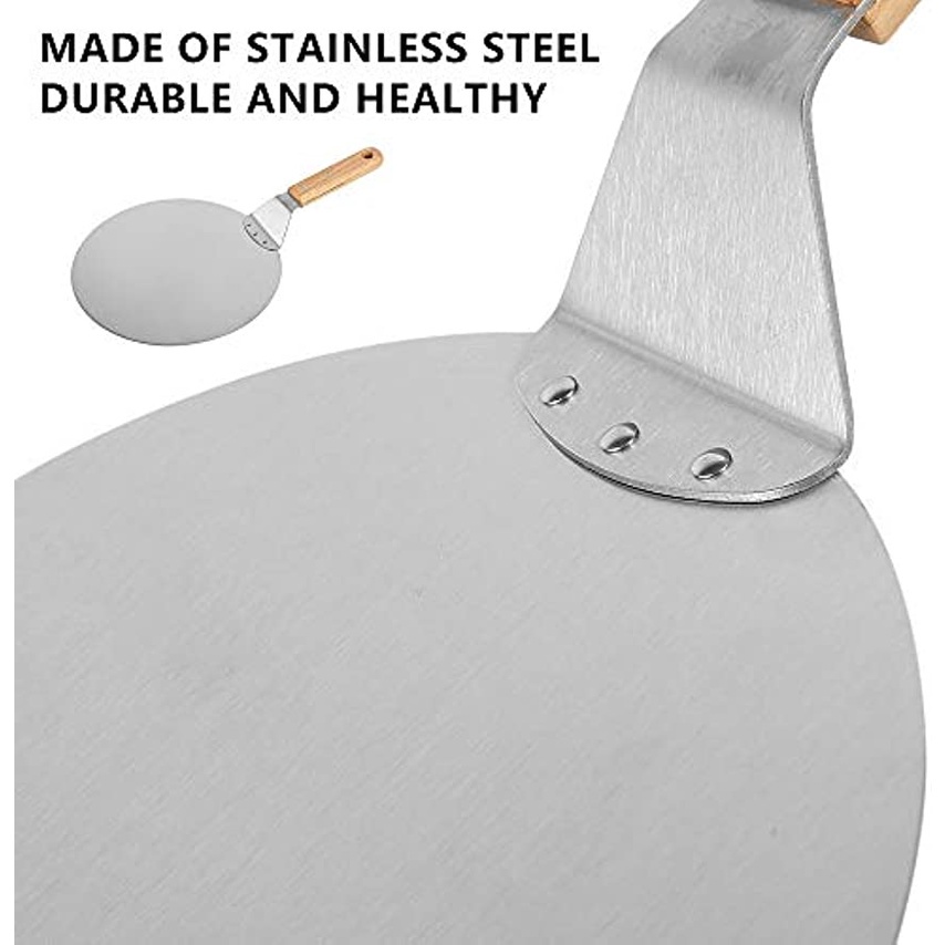 Xẻng Xúc Bánh pizza / Di Động Bằng Thép Không Gỉ Tay Cầm Tròn Cho Nhà Bếp CR1