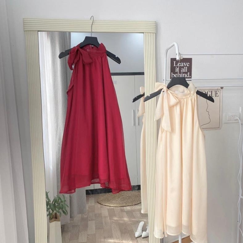 VÁY MAXI CỔ YẾM 2M BE ĐỎ CHO NỮ
