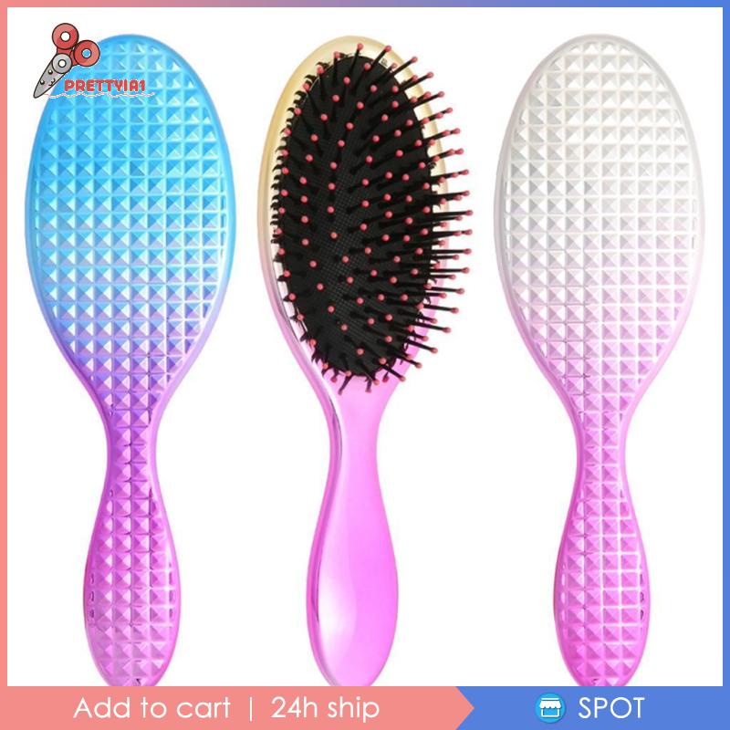 [Prettyia1] Lược Chải Tóc Massage Da Đầu Bằng Cao Su Hình Oval