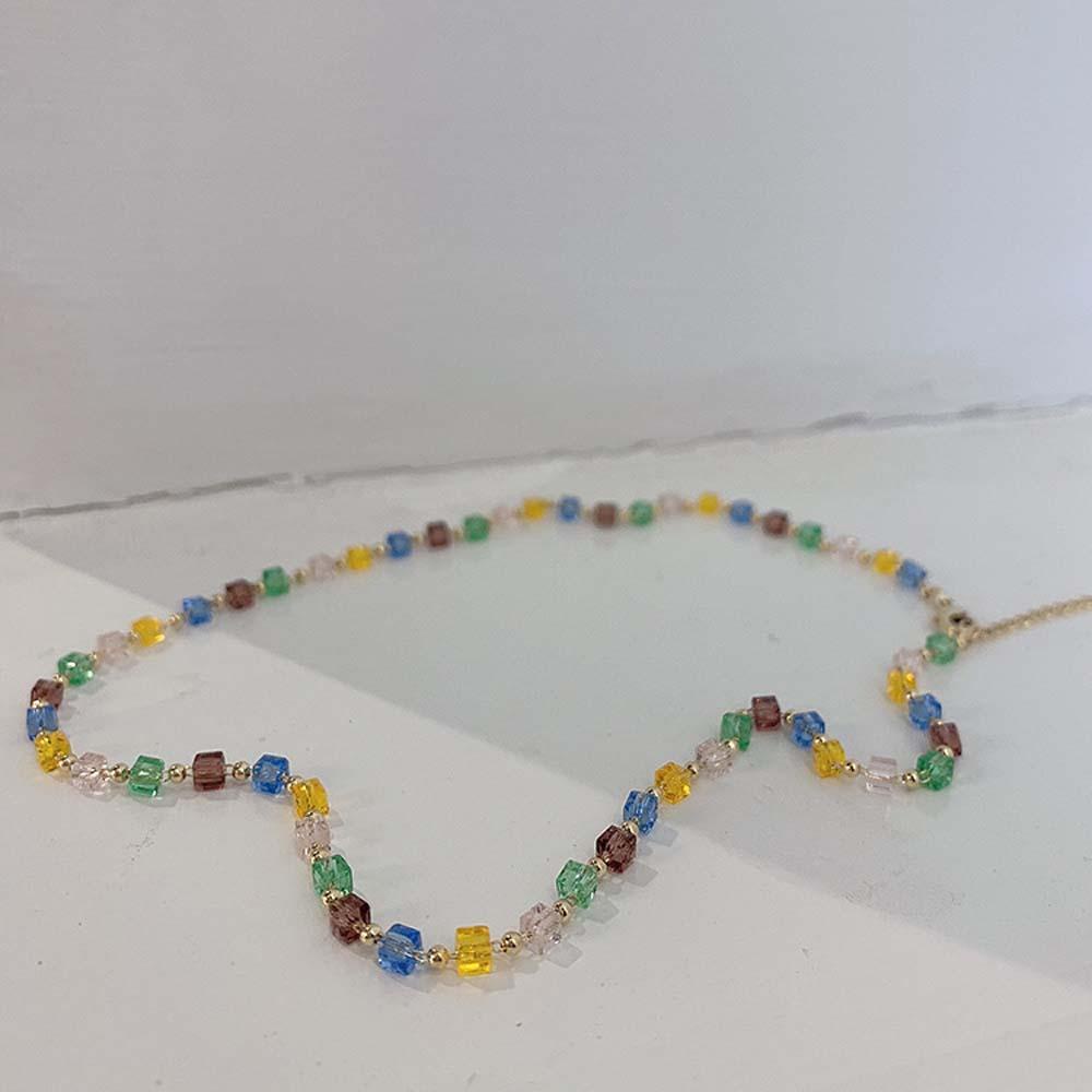 Vòng cổ choker chuỗi hạt nhiều màu phong cách Hàn Quốc cho nữ
