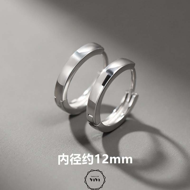 Bông tai bạc kiểu tròn trơn Rota – ViVi_Gift