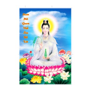 Tranh đính đá thành phẩm DF463 Quan Thế Âm 50x70cm