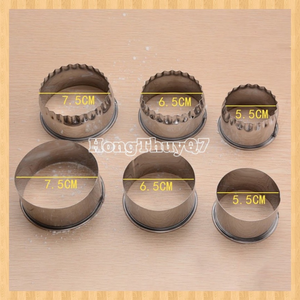 Khuôn tròn, viền hoa cắt bánh quy /13.23/- HongThuyQ7