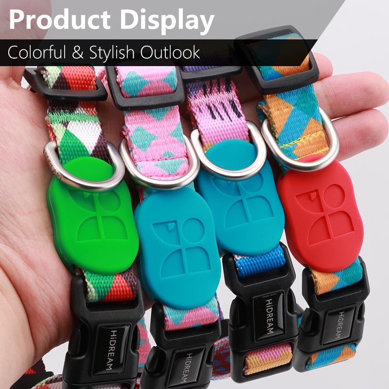 HamshMoc Vòng cổ bằng nylon mềm thoải mái có khóa an toàn họa tiết hamsa có thể điều chỉnh cỡ nhỏ/vừa cho cún cưng