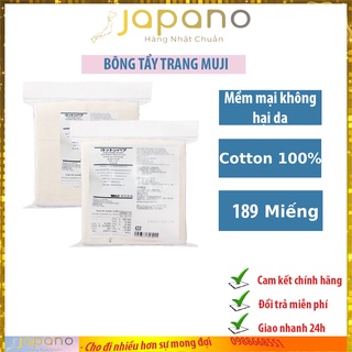 Bông tẩy trang Muji Cotton Organic Nhật Bản mềm mại không hại da 189 miếng - Japano