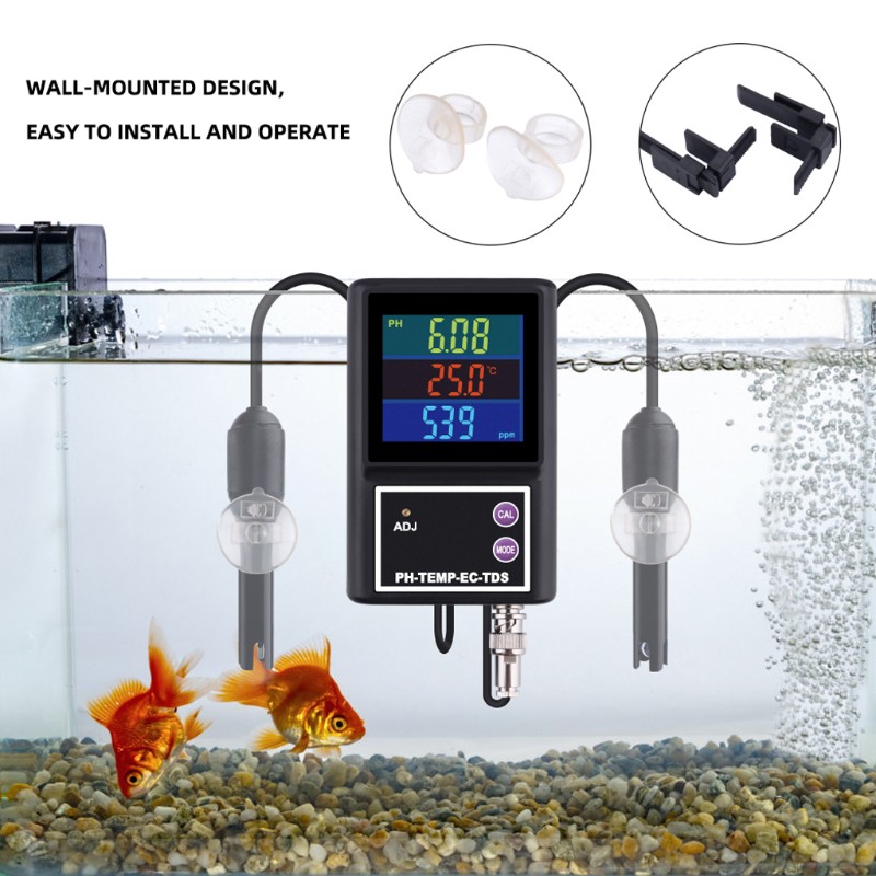 LIDU PH‑260BD Water Quality Monitor Bluetooth LCD Online PH/TDS/EC/Temperature Meter