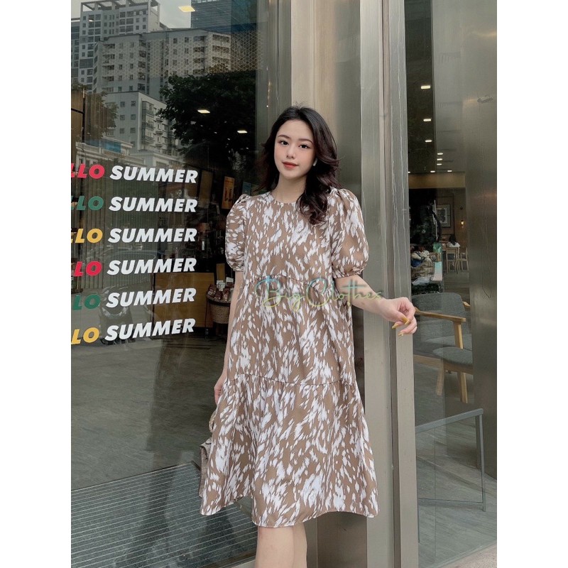 Váy đầm bigsize thiết kế chất lụa hàn hoạ tiết sơn lá liễu đẹp sang chảnh từ 45kg đến 75kg | BigBuy360 - bigbuy360.vn