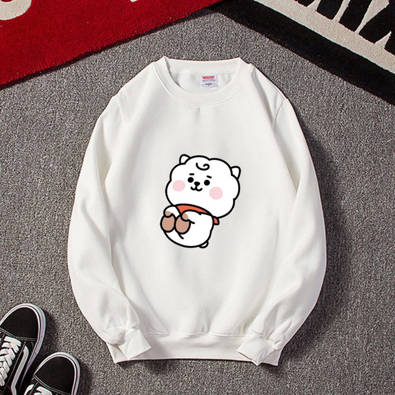 Áo Thu Đông Nam Nữ Ulzzasg Mặc Rất Cá Tính, Áo Nỉ Bông, Cotton Mịn In 3D BT21 Rất Cute Lun Ák