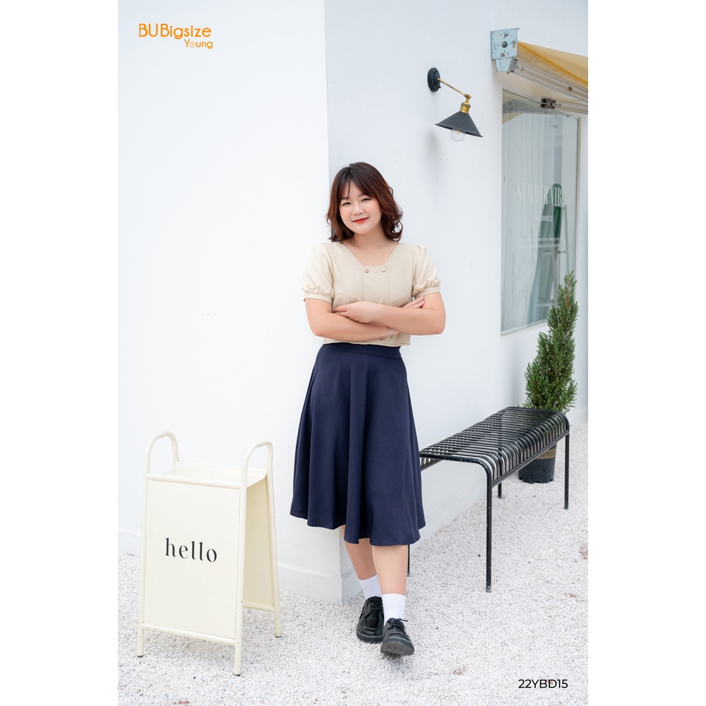 Set áo croptop 2 hàng cúc + Chân váy dài BIGSIZE  - 22YBD15 - BU Bigsize Young