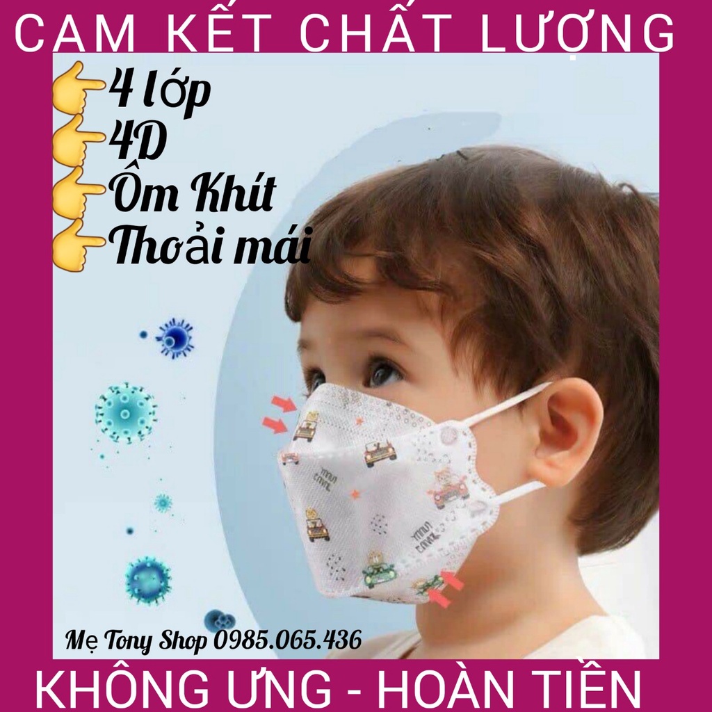 [Bao Ưng] Khẩu Trang Y Tế Trẻ Em KF94 Từ 1-4 Tuổi (Thoải Mái-Ôm Khít)