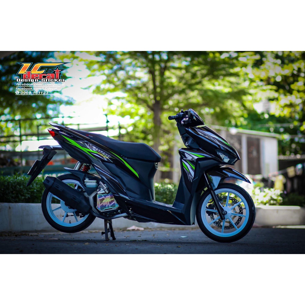 [FreeShip] Tem Decal Rời mẫu chỉ xanh lá cho Vario 150 đen - tem cao cấp không bay màu