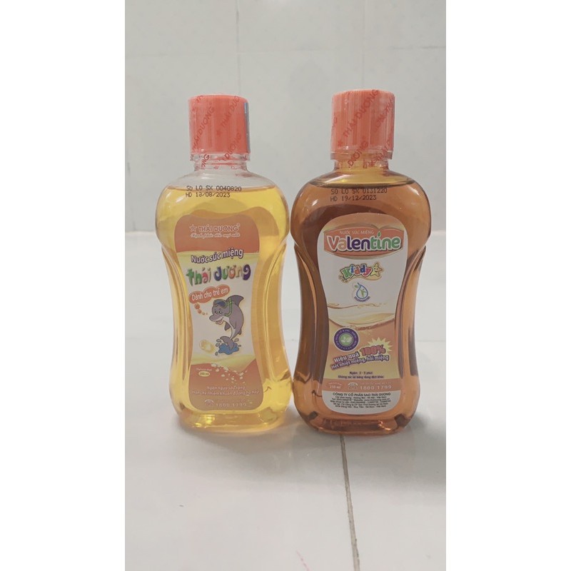 nước súc miệng valentine kiddy và nước súc miệng trẻ em ( sao thái dương) chai 250ml