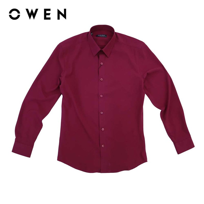 Áo sơ mi dài tay nam Owen Nano Regularfit màu đỏ - AR23784D (MHR)