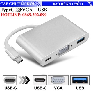 Cáp Chuyển Đổi Từ USB-C TypeC Sang USB 3.0 VGA-Chiếu hình ảnh từ điện thoại - MAC ra màn hình Máy Tính hoặc máy chiếu