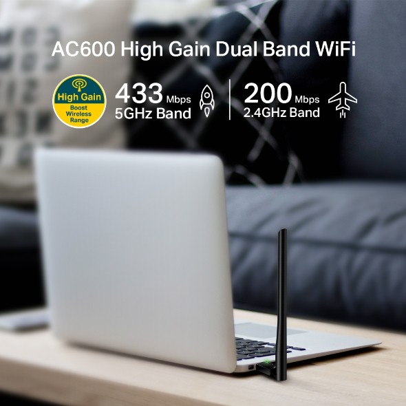 USB wifi TP-Link chuẩn AC600 Mbps USB adapter băng tần kép wifi Archer T2U Plus - Hàng chính hãng. | WebRaoVat - webraovat.net.vn