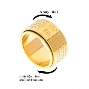 Nhẫn BÁT NHÃ TÂM KINH xoay 360 độ - Đem Lại Sự Bình An May Mắn Vạn Sự Như Ý