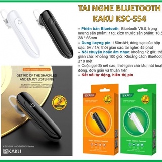 Tai nghe bluetooth 1 bên Kaku KSC-554 V5.0 pin dùng lâu fullbox